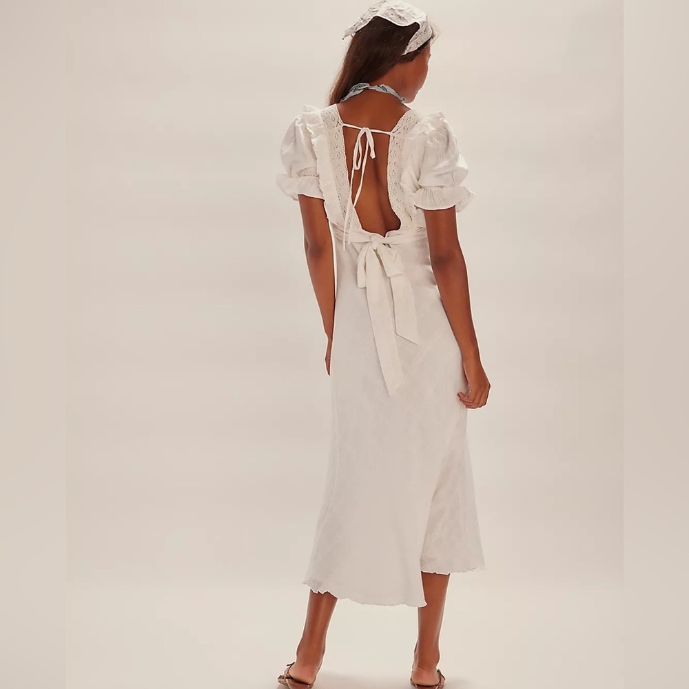 Free People Now And Forever Midi Dress Ivory NWOT - Picture 7 of 16